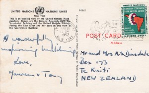 UN postcard back