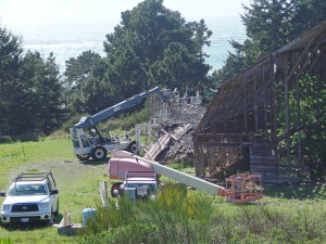 Demolishing the barn