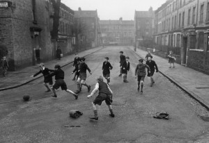 football in street