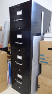 Black file cabinet